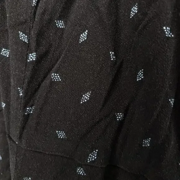 Universal Thread Black Ditsy Diamond Sleeveless Wrap Dress 90s Grunge Medium - Picture 3 of 3